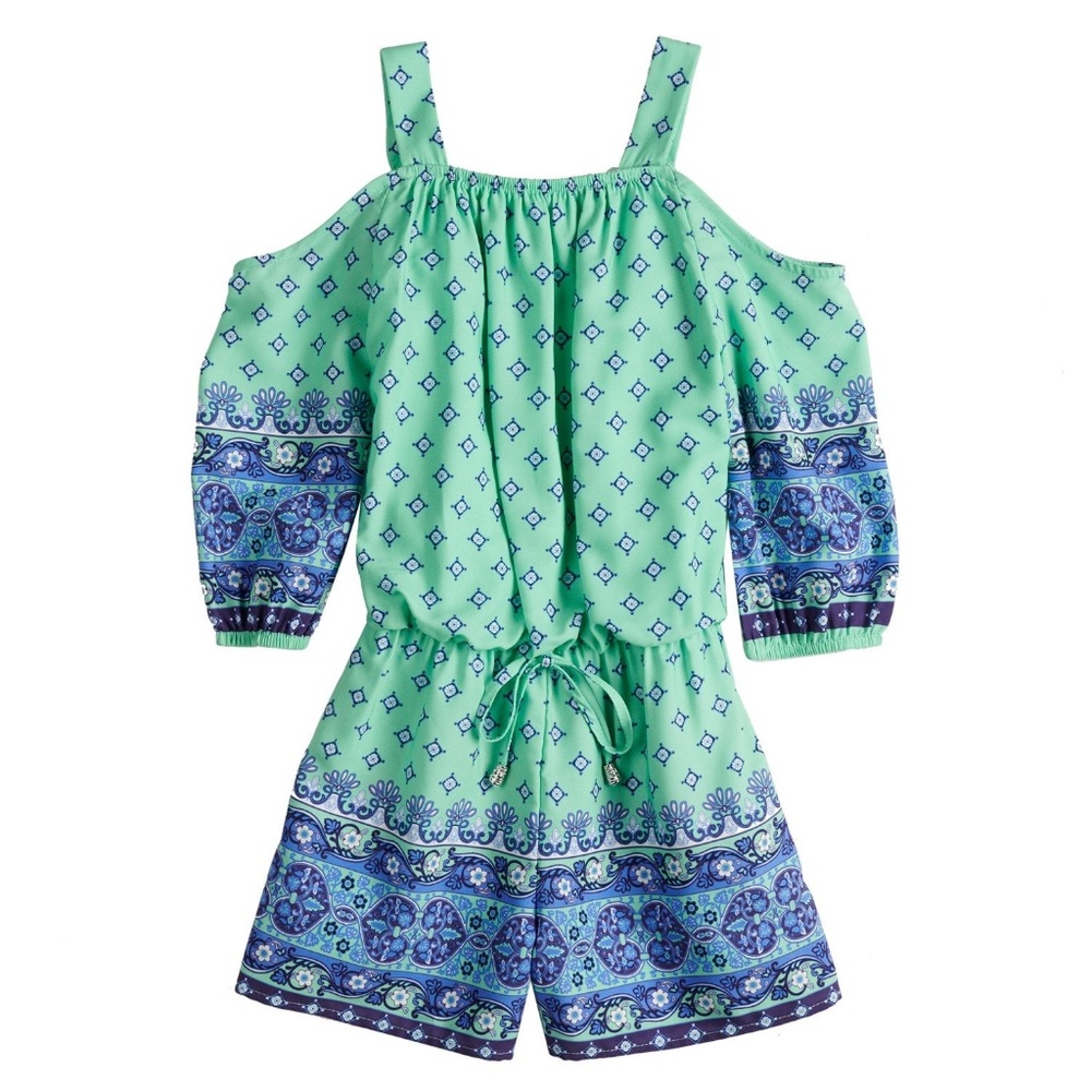Girls mint romper